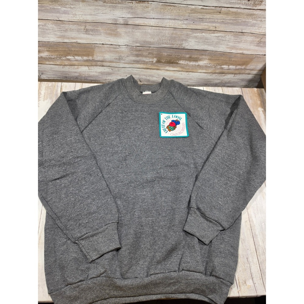 Vintage Fruit of the Loom Gray Raglan Sweatshirt Made in USA NWT Medium